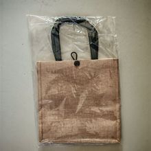 棉麻原色材质女士包包可印花贴画喷塑来图来字母手提包加工订单