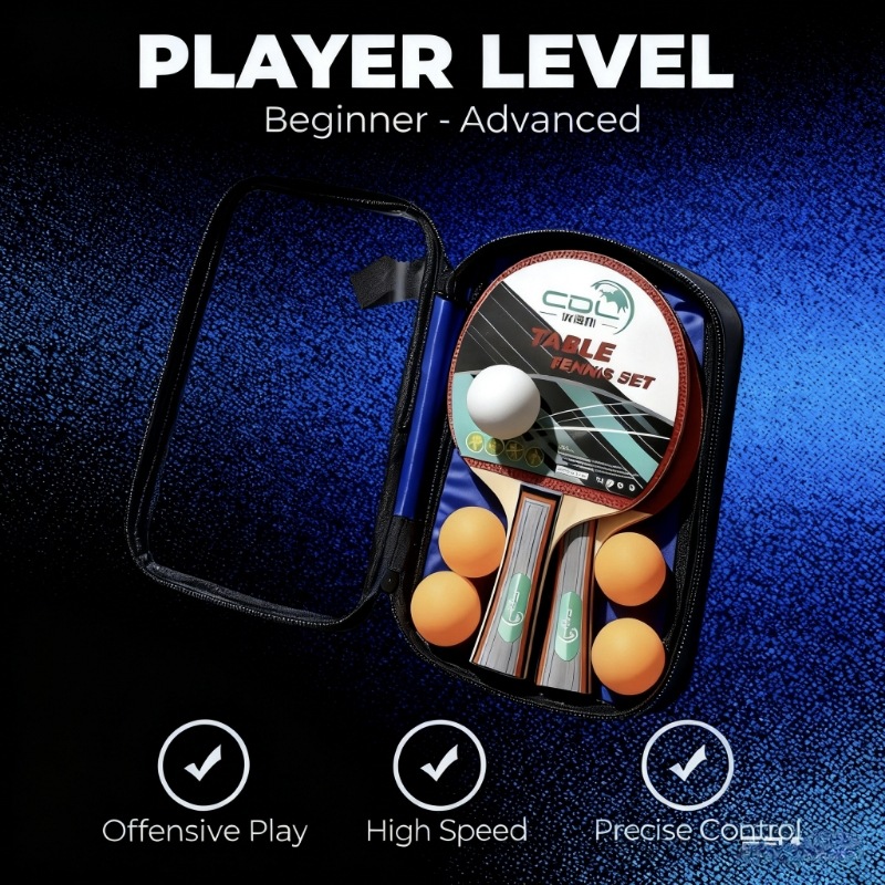 Table Tennis Racket Set, Double Racket 3 Balls 1 Pack, Professional, Factory, Dropshipping, Table Tennis