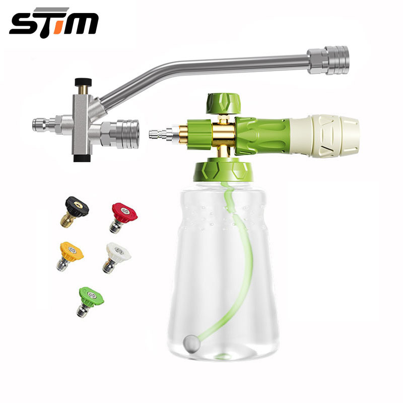 跨境新款抹茶绿泡沫壶高压洗车水枪PA壶1000ML台州壶泡沫喷壶喷枪