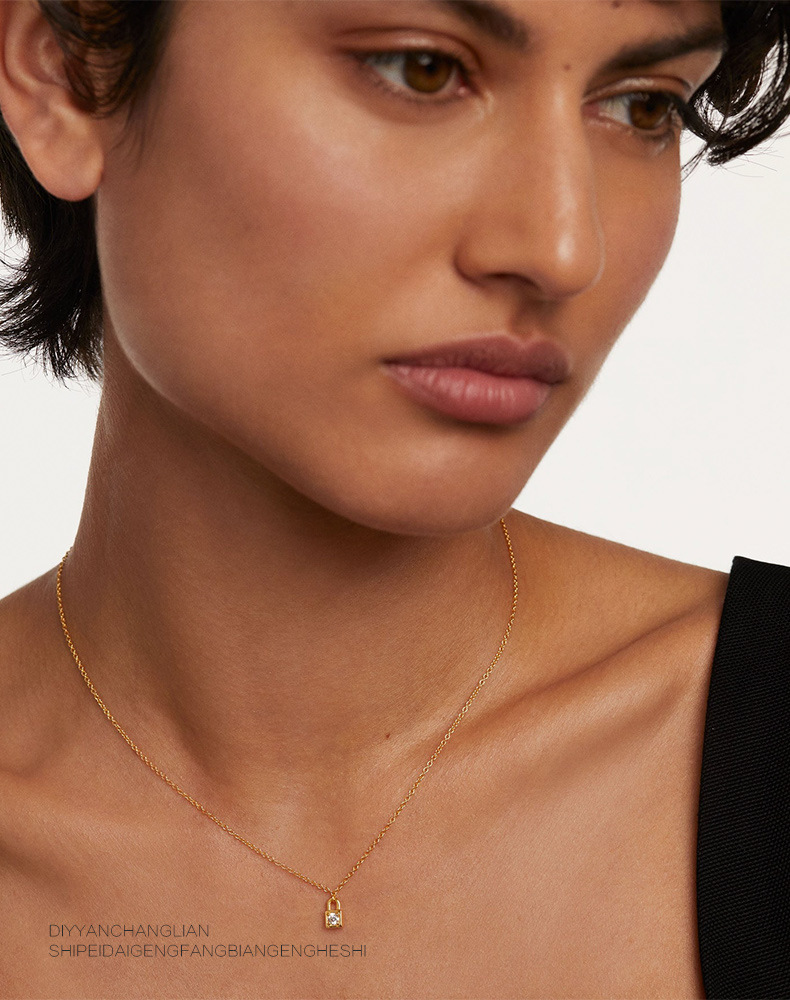 5g Weight 925 Sterling Silver Pendant Material Zircon Inlay Material Pendant Necklace Classification cable chain Chain Type 1 Piece Quantity Daily Occasion 925 Sterling Silver Material Heart Shape, Key, Lock Pattern Couple Gender Simple Style Style Plating, Inlay Craft 925 Sterling Silver Zircon Cable Chain Plating Inlay Heart Shape Key Lock Pendant Necklace 8