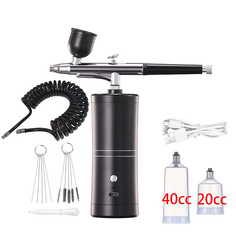 Cross-Border Electric Airbrush Set for Home Use Oxygen Injection Meter Hydrating Spray Coloring Nail Art Baking Model Spray Paint Gun