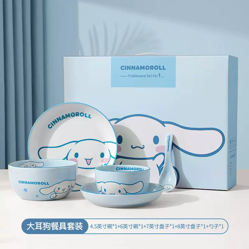 Sanrio, hello kitty, ceramic tableware, set