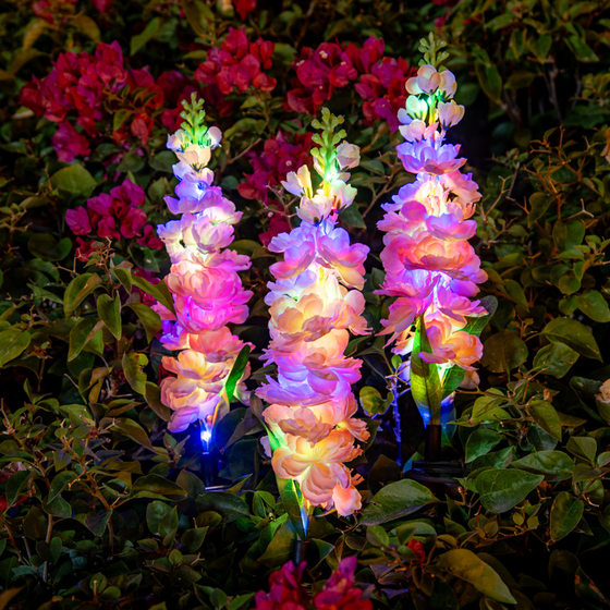 Cross border solar violet lamp outdoor waterproof LED hyacinth floor lamp courtyard landscape decorative garden lamp