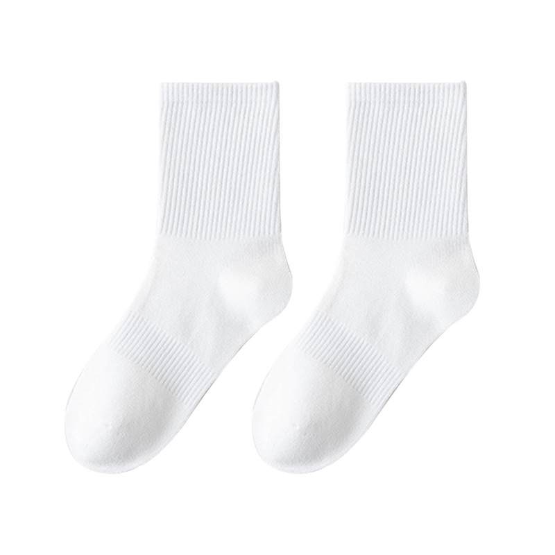 Men's Solid Color Cotton Socks With Mid Length Socks Sweat Absorbing Long Socks Sports Anti Odor Socks Three Piece Set_voghion.com