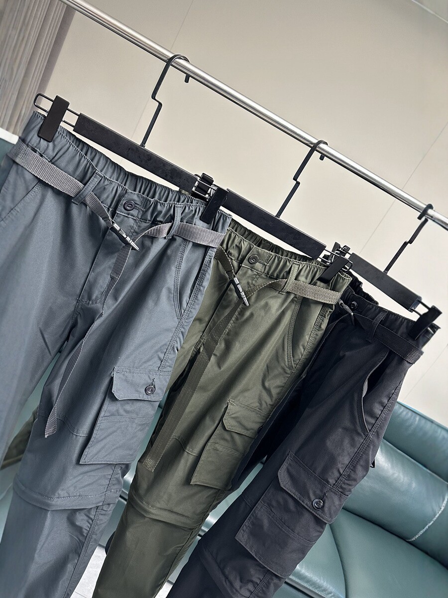 Pantalones de verano delgados desmontables de dos secciones Pantalones de secado rápido de hombre Pantalones de trabajo de hombre Pantalones rectos sueltos Pantalones de hombre