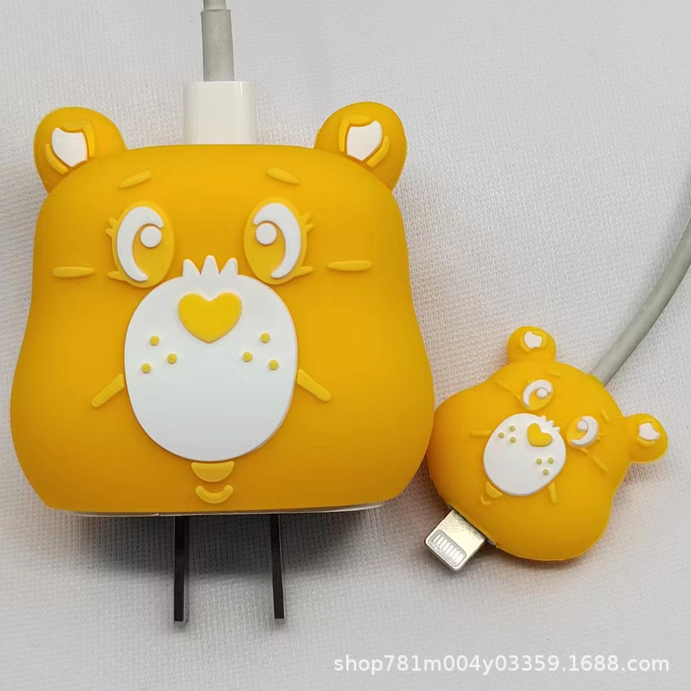 Nuevo cable de datos de dibujos animados cubierta protectora adecuado para Apple carga rápida cabeza 18/20W carga cabeza cubierta protectora Winder