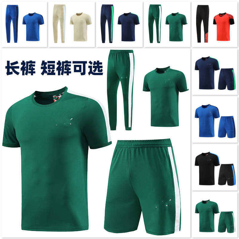 PD Short Sleeve Zipper Shorts Shorts Zipper Training suit Trousers Football Foreign Trade Summer trainning
