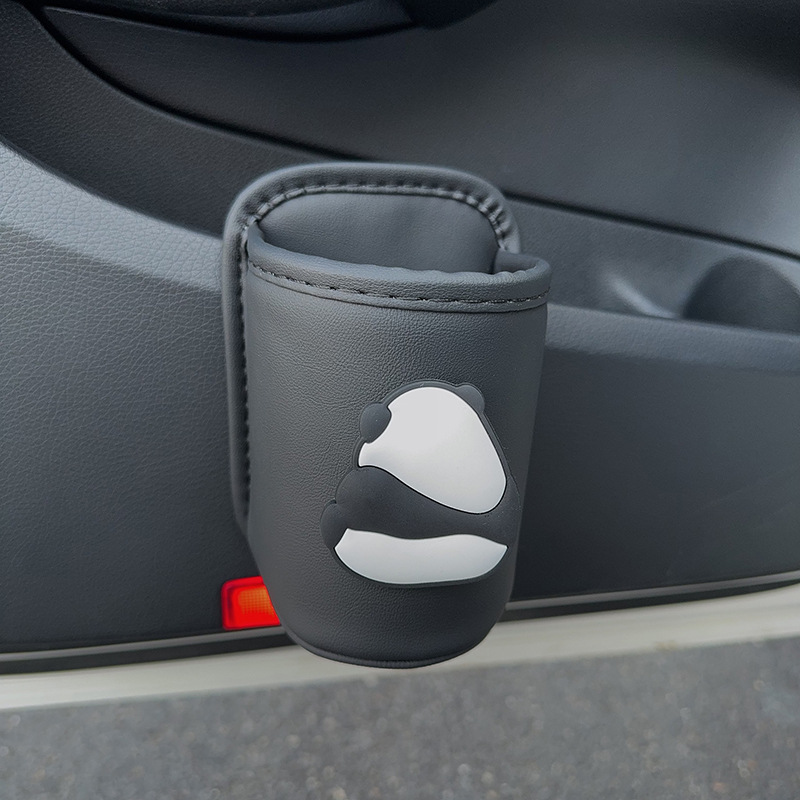 Car cup holder/beverage holder: Qìchē Holder Backrest Fixed - panda-back-black-cup-storage-bucket