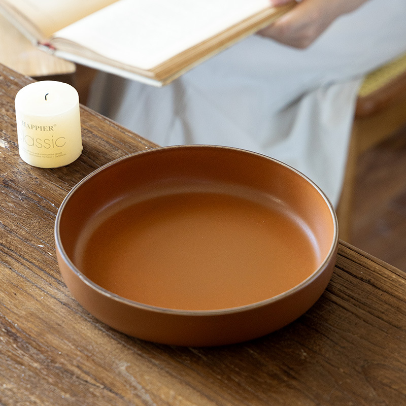 Plato de cerámica retrógrado de alto valor, plato de comida occidental, plato de ensalada, plato de desayuno, plato de pasta