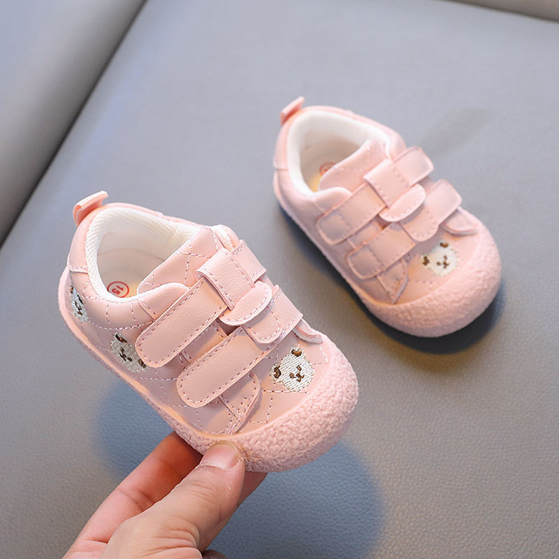 Primavera y otoño nuevos zapatos para bebés pequeños zapatos de bebé transpirables niños y niñas zapatos antideslizantes de velcro para bebés