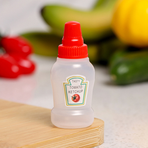 Mini tomato salad dressing bottle, squeeze sauce bottle, portable small honey bottle, plastic squeeze seasoning bottle