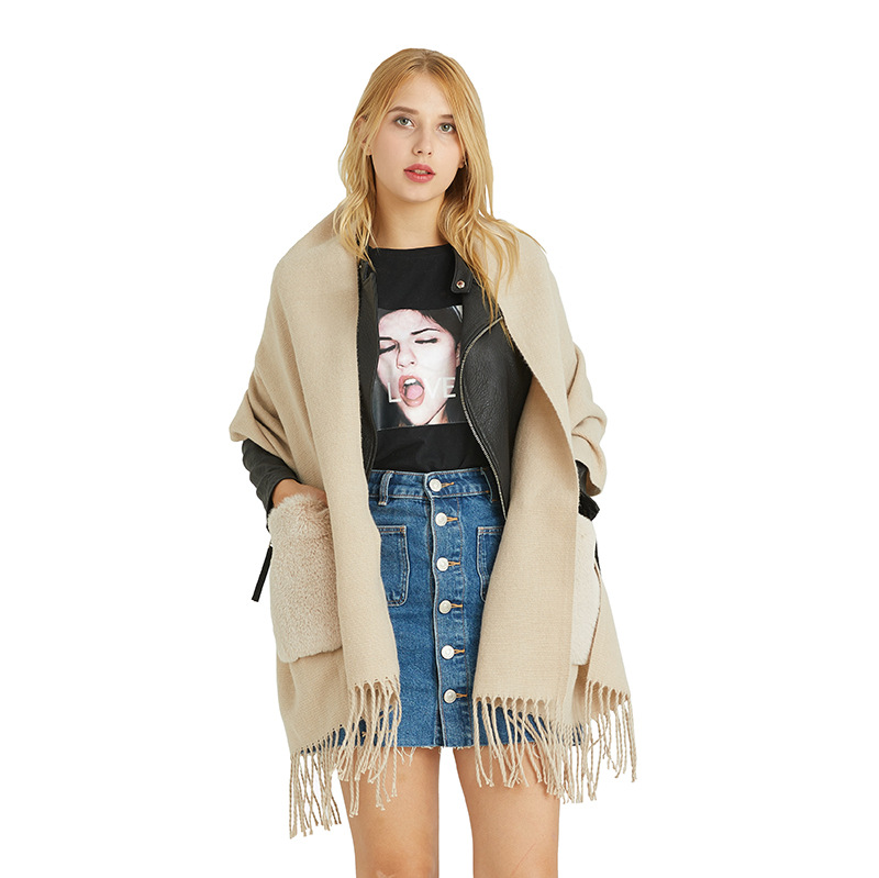Scialle in cashmere imitazione donna autunno e inverno sensazione di alta qualità 2024 nuova sciarpa coreana versatile e spessa_voghion.com