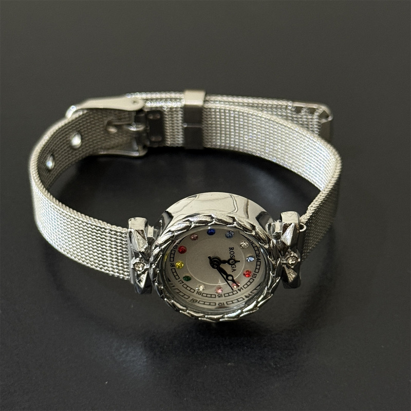 Foreign Trade Fashion New Product Mesh Belt Women's Watch Student Ins Style Niche High-Value Chain Small Disc Quartz Watch