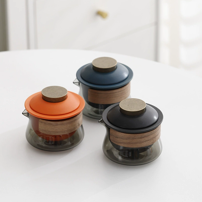 Glass handheld travel tea set for traveling