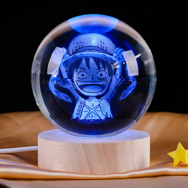外贸热款3D卡通发光水晶球动漫周边手办纪念品生日礼物创意小礼物|undefined