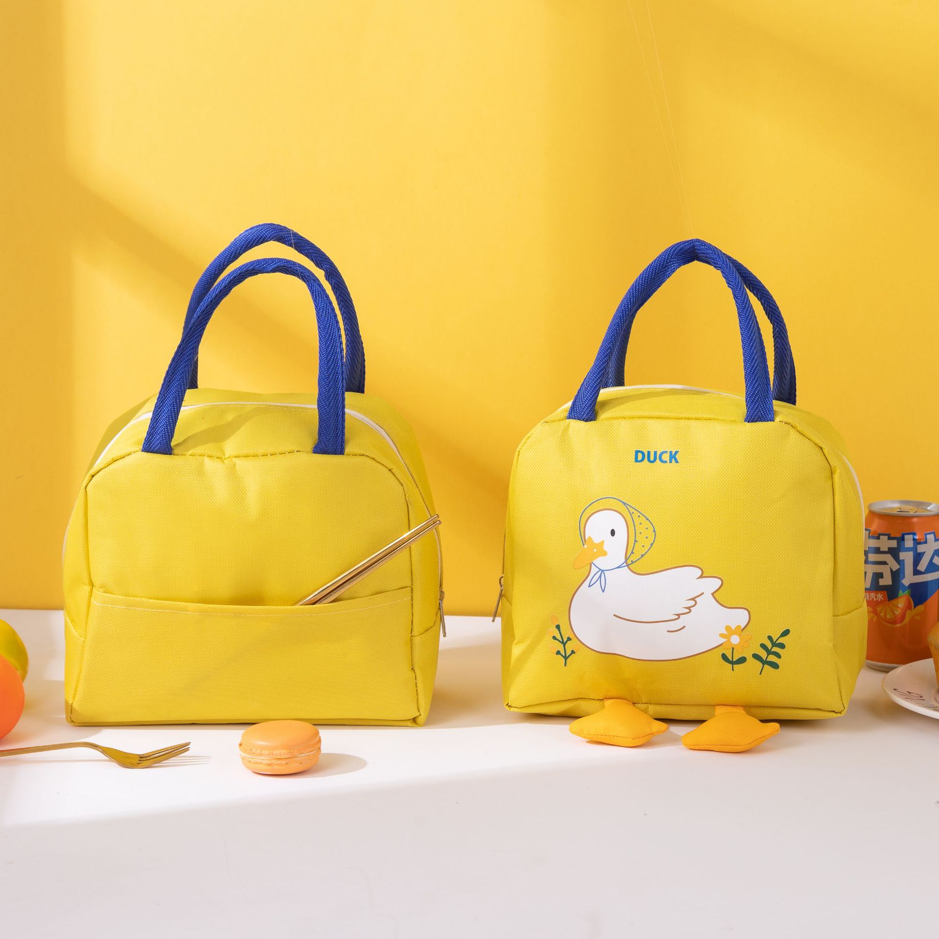 Aluminum Foil Insulated Lunch Box Bag, Little Yellow Duck Lunch Bag, Children's Lunch Bag, Student Lunch Bag, Aluminum Foil Lunch Bag, Meal Bag Wholesale
