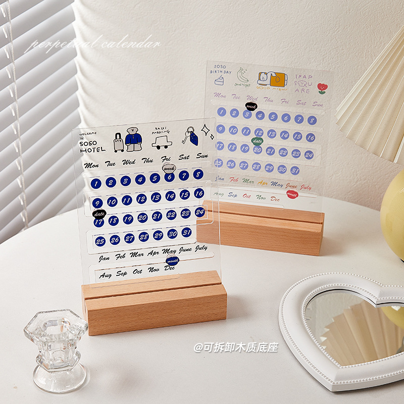 2025 Cool Dog Acrylic Desk Calendar Wind Calendar Perpetual Decoración de escritorio Calendario de nicho de diseño