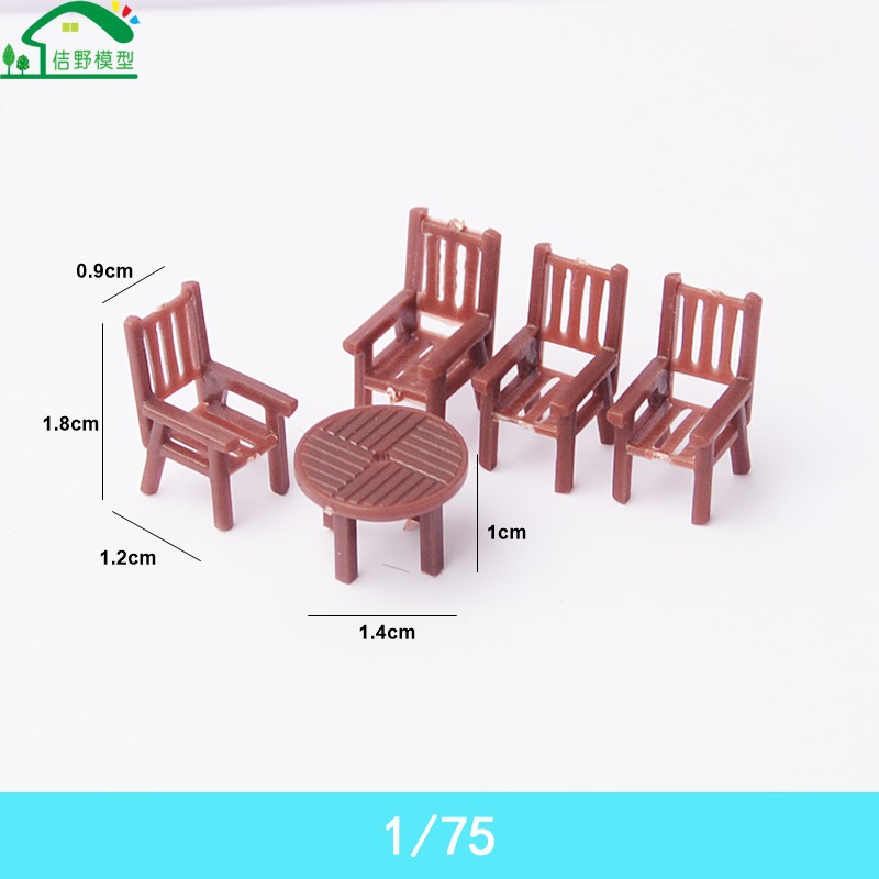 Mini traje de mesa y silla modelo al aire libre micro escena ocio mesa redonda silla plástico edificio arena bandeja decoración adornos