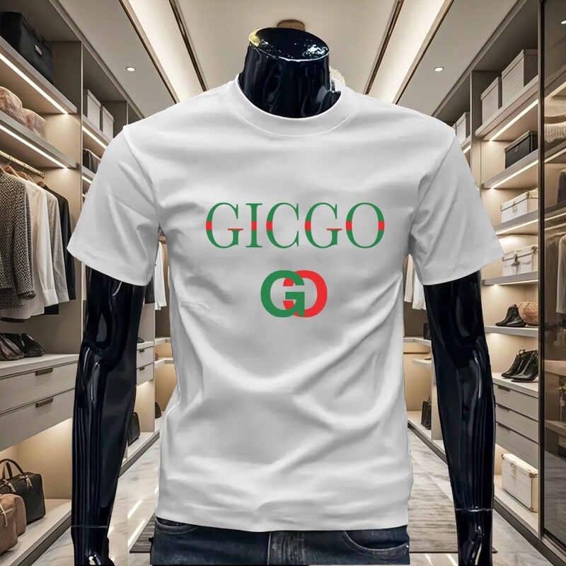 Summer Stylish Light Luxury Comfortable Heavyweight Versatile Crew Neck Letter Fashion Trendy Casual Short Sleeve T-Shirt for Men