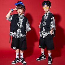 街舞儿童潮服套装嘻哈套装新款演出服夏男女童爵士舞蹈服表演服装