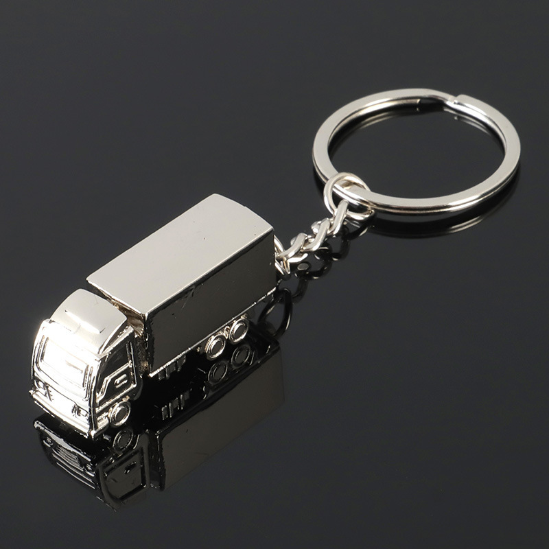 Creative three-dimensional truck metal keychain manufacturers spot key pendant key ring chain laser LOGO