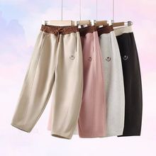 女童撞色香蕉裤2025春秋新款弯刀裤中大童棉质运动裤童装休闲裤子