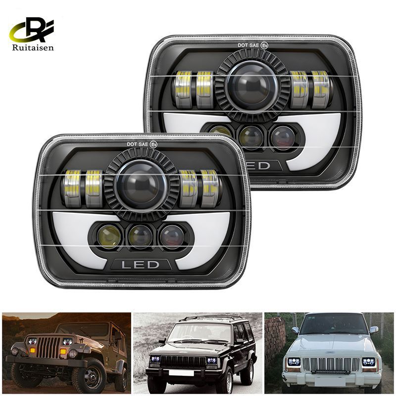 5x7 luz cuadrada adecuada para jeep chenoji 7 pulgadas LED faro 6x7 lejos y cerca de la luz faro modificación fuera de la carretera image 3