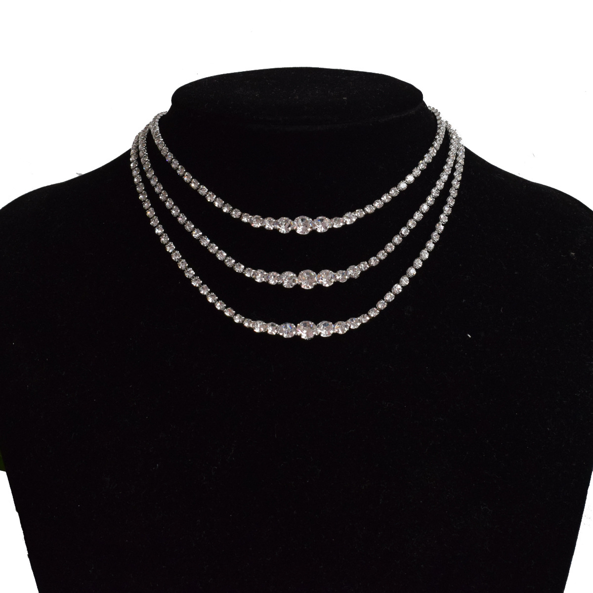 Fashion Multi-layer Full Diamond Crystal Necklace Wholesale display picture 2