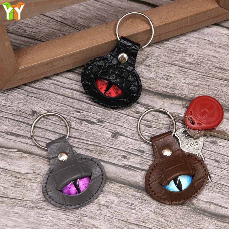 Creative Devil's Eye Keychain Personality Funny Keychain Pendant Cat's Eye Leather Decorative Pendant