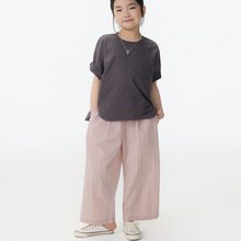BOBOKIDS 26春夏童装日系男女儿童净色梭织九分萝卜裤休闲裤亲子