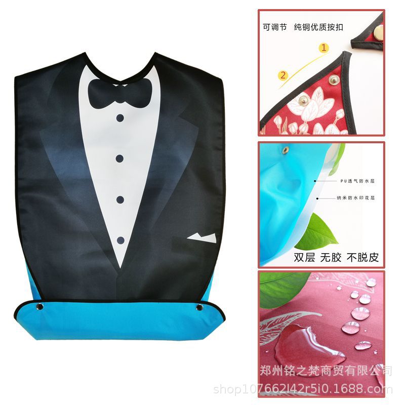 Adultos babero para los ancianos de doble capa de impresión a prueba de agua suministros de edad avanzada fabricante en stock