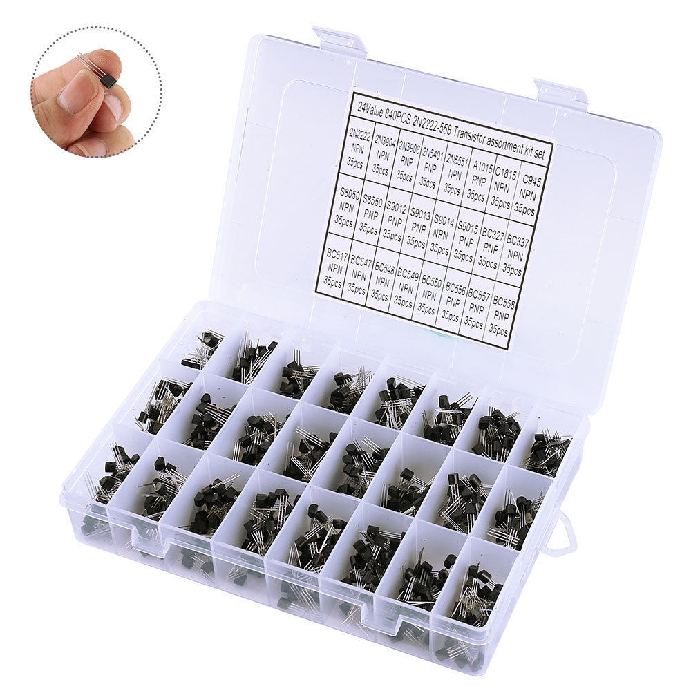 24种规格 共480个三极管盒套装 TO-92 带24格盒 晶体管
