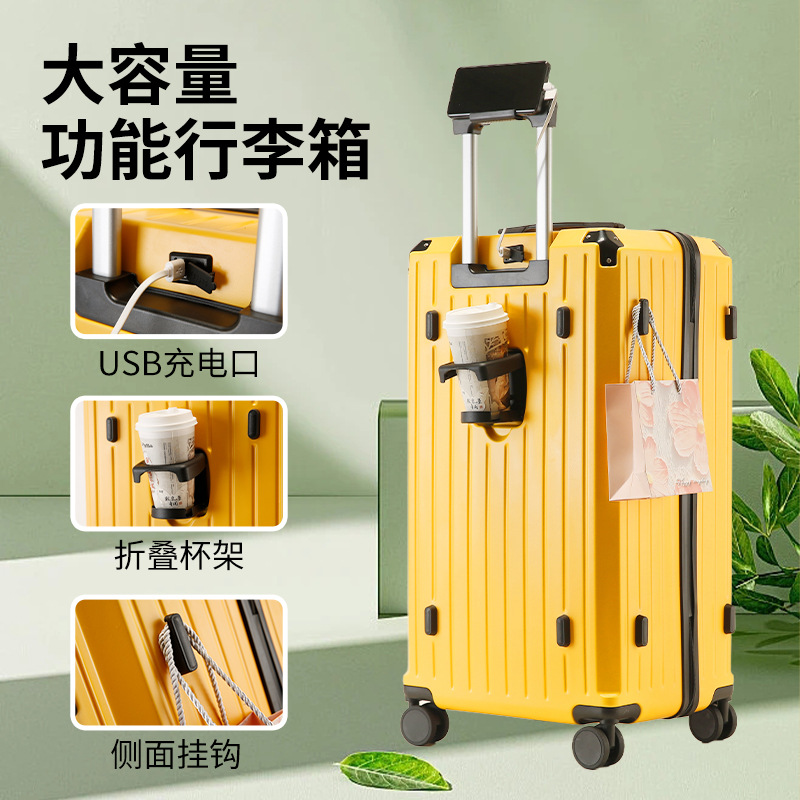 Equipaje de gran capacidad estudiante mudo masculino rueda universal engrosada caja de carro exportación femenina contraseña japonesa caso de cuero ins