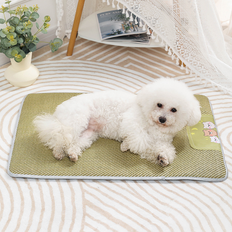 Perrera de verano alfombrilla de hielo para mascotas suministros para mascotas gato y perro alfombrilla de ratán de gran tamaño alfombrilla transpirable para perros al por mayor