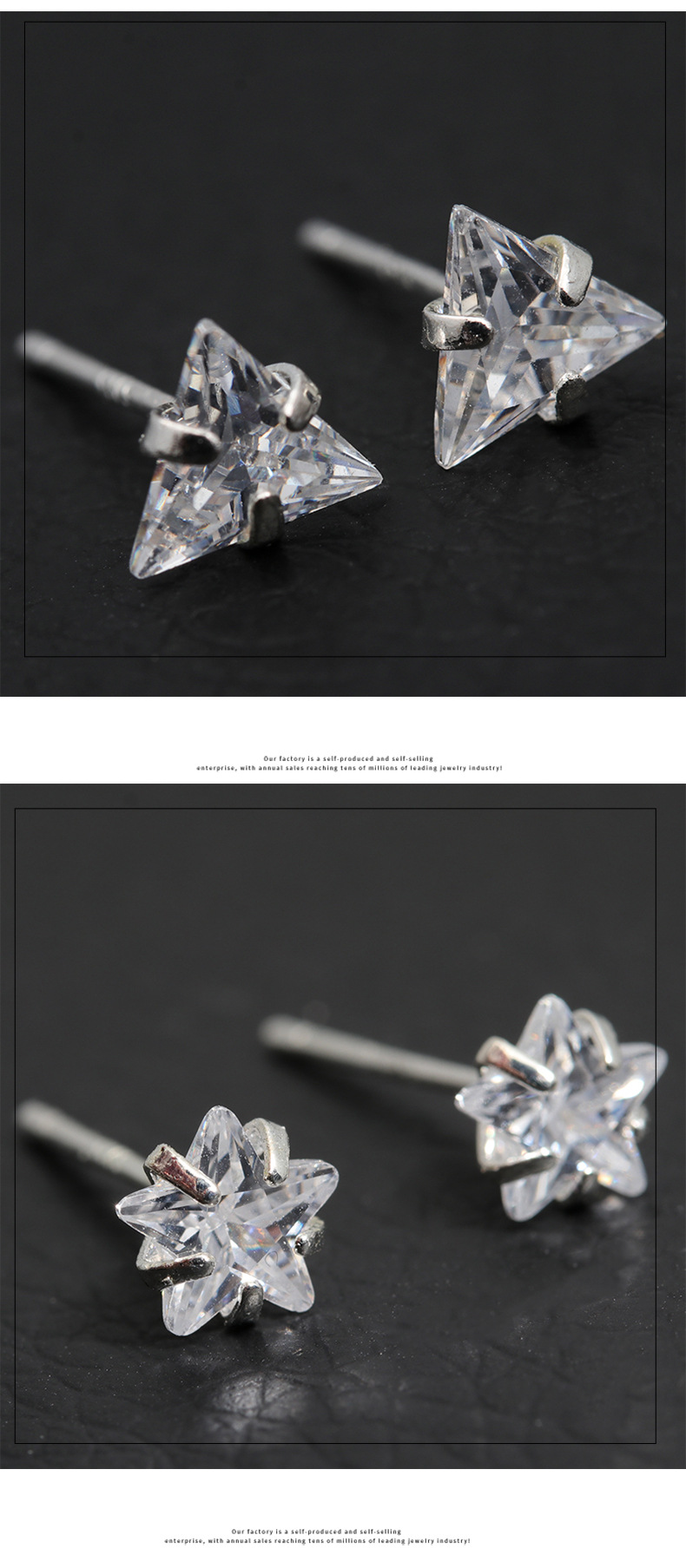 Style Simple Géométrique Argent Sterling Incruster Zircon Boucles D'oreilles 1 Paire display picture 5