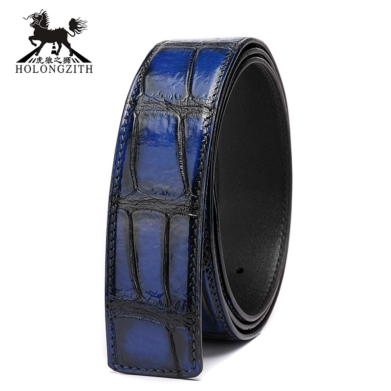 Tiger Wolf lion whole non-stitching crocodile belly hand-painted men's belt fashion business Belt youth Light belt body Tiger Wolf lion whole non-stitching crocodile belly hand-painted men's belt fashion business Belt youth Light belt body