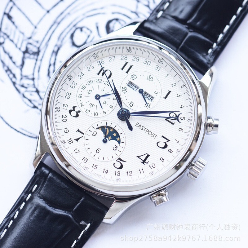 Langjia Famous Craftsman Eight-Pin Moon Phase Fully Automatic Mechanical Watch Stainless Steel Waterproof Men's High-Quality Watch Moon Phase Watch Langjia Famous Craftsman Eight-Pin Moon Phase Fully Automatic Mechanical Watch Stainless Steel Waterproof Men's High-Quality Watch Moon Phase Watch