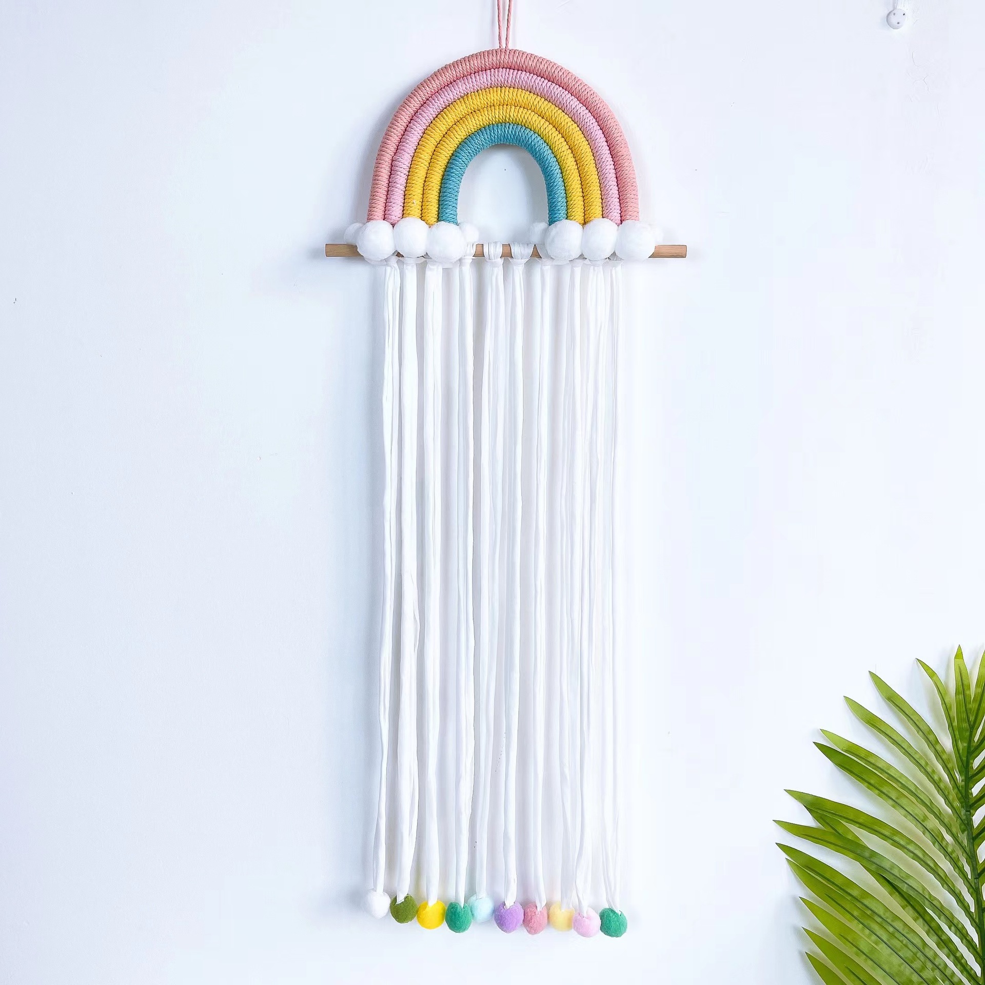 INS Embellishments Nordic style woven rainbow children's hair clip Hair accessories storage tape wall hanging headdress organizer tape organizer rack