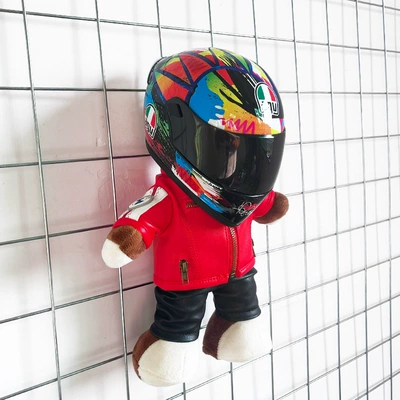 bear | Motosiklet dəbilqələri - height-28cm-red-red-bear-agv-graffiti-upgraded-tail-wing