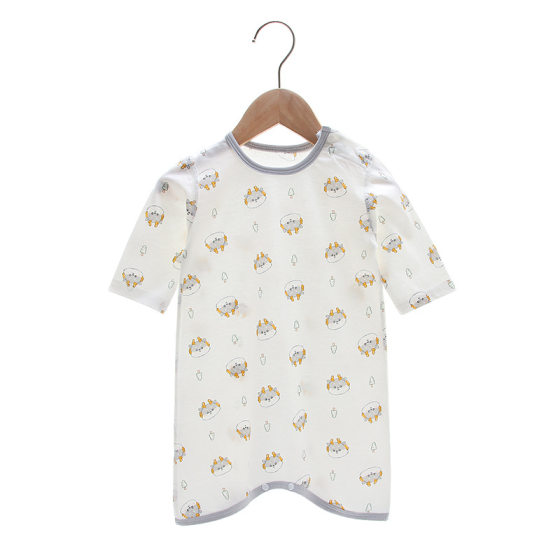 Baby Nightgown Summer Neonatal Kick-proof Quilt Pure Cotton Thin Neonatal Pajamas Short-sleeved One-piece Clothes Home Clothes