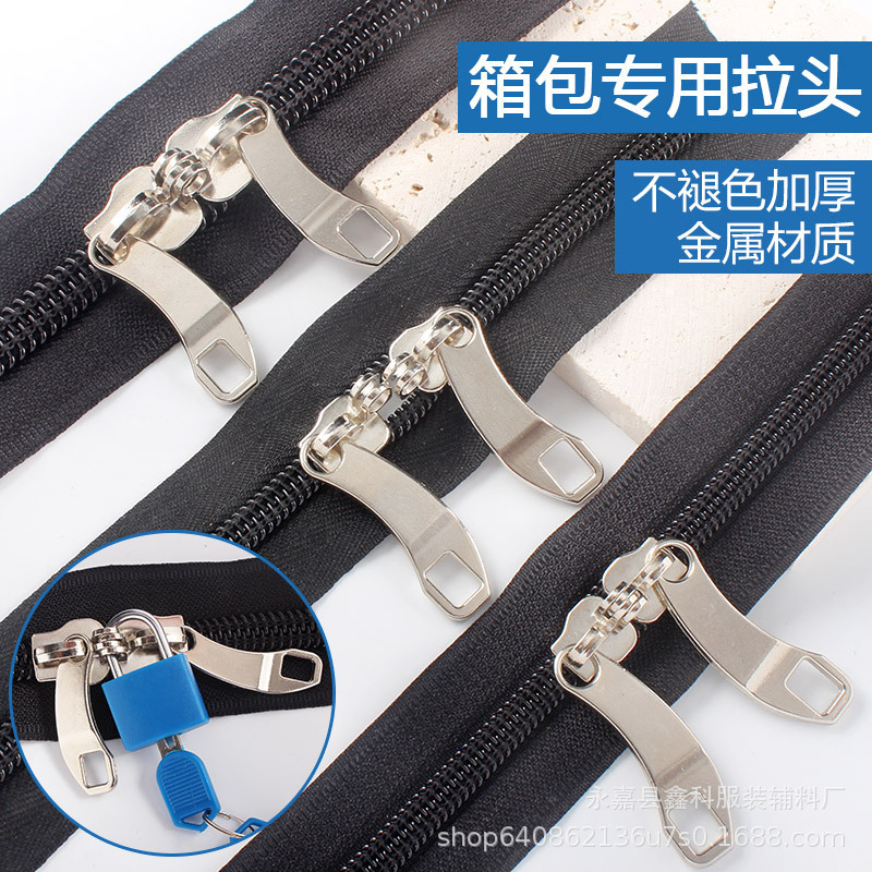 Luggage zipper head No. 5 No. 8 No. 10 nylon keyhole zipper combination box lock with slider zipper accessories wholesale Luggage zipper head No. 5 No. 8 No. 10 nylon keyhole zipper combination box lock with slider zipper accessories wholesale