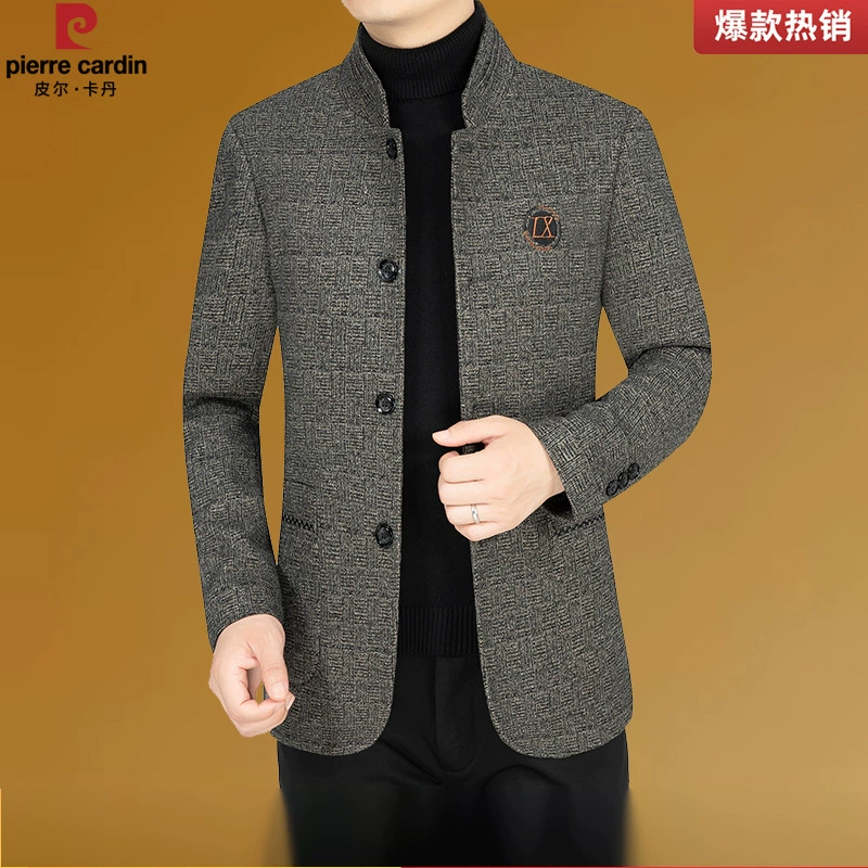 Pierre Cardin, осенний шерстяной пиджак, шерстяное пальто для отдыха
