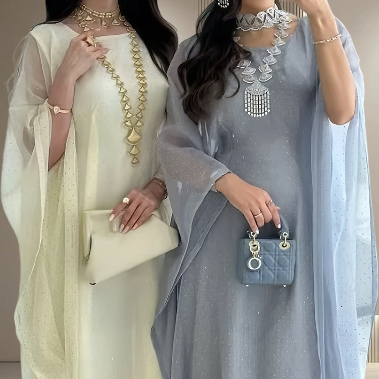 2026 Rhinestone See-Through Batwing Sleeve Gown, Luxurious and Elegant Dress, Plus-Size Women's Clothing 2026 Rhinestone See-Through Batwing Sleeve Gown, Luxurious and Elegant Dress, Plus-Size Women's Clothing