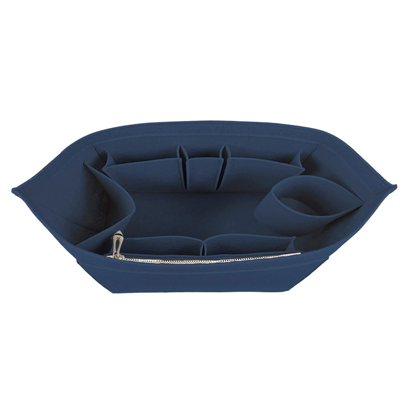 Three-pocket style on the side-dark blue / Small size 21.5*13.5*18cm