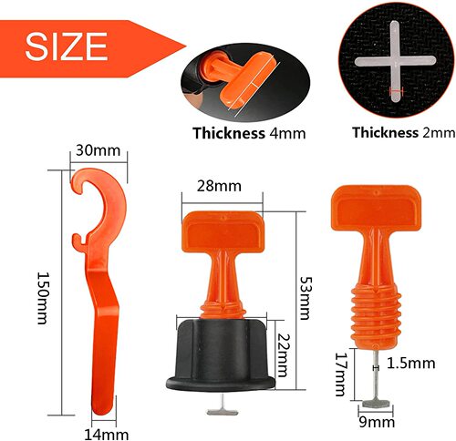 Cross-border 326pcs/bag tile leveler T-shaped adjuster cross floor and wall tile positioning tool