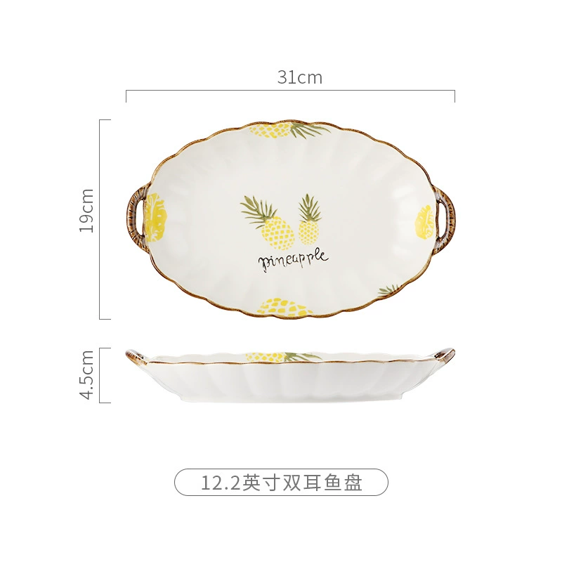 Керамическая посуда New Pineapple pattern, тарелки для ужина, миски, палочки и ложки, опции оптовые