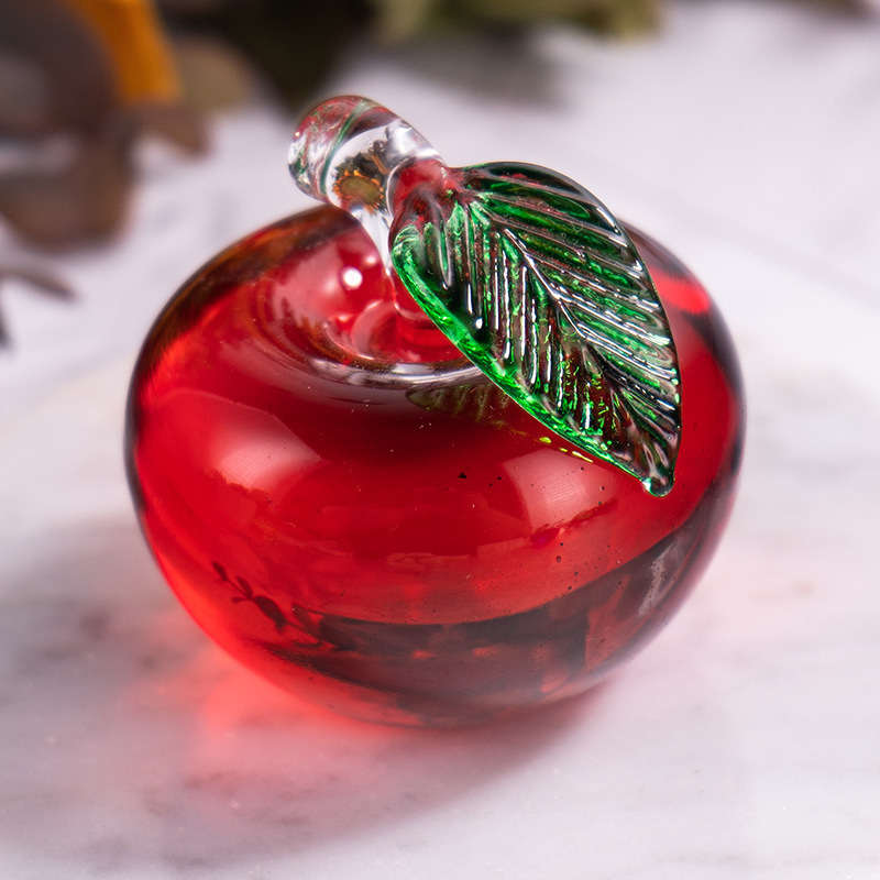 Crystal Red Apple Desktop Ornaments Transparent Desk Decorations Birthday Gifts Great Gift Ideas Car Crafts