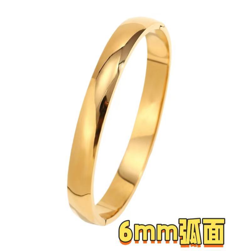 Pulsera de acero inoxidable para mujer tipo C abierta ajustable pulsera de acero de titanio de 6mm de ancho sin desvanecimiento joyería de mujer al por mayor image 19