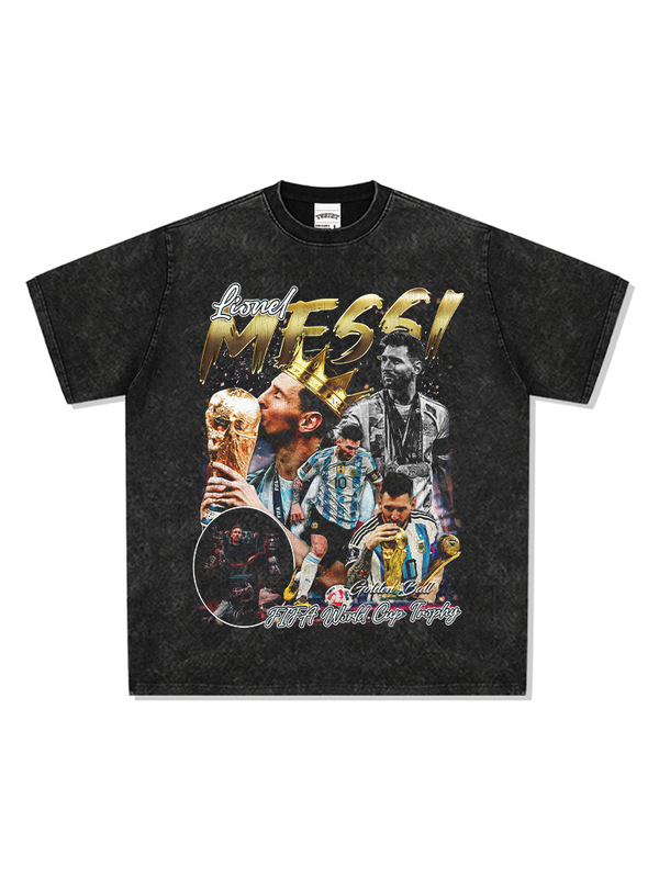 Bc American Retro Messi Messi Boss World Cup Printed Short-Sleeved T-Shirt Heavy Round Neck Hooded Sweatshirt Bc American Retro Messi Messi Boss World Cup Printed Short-Sleeved T-Shirt Heavy Round Neck Hooded Sweatshirt
