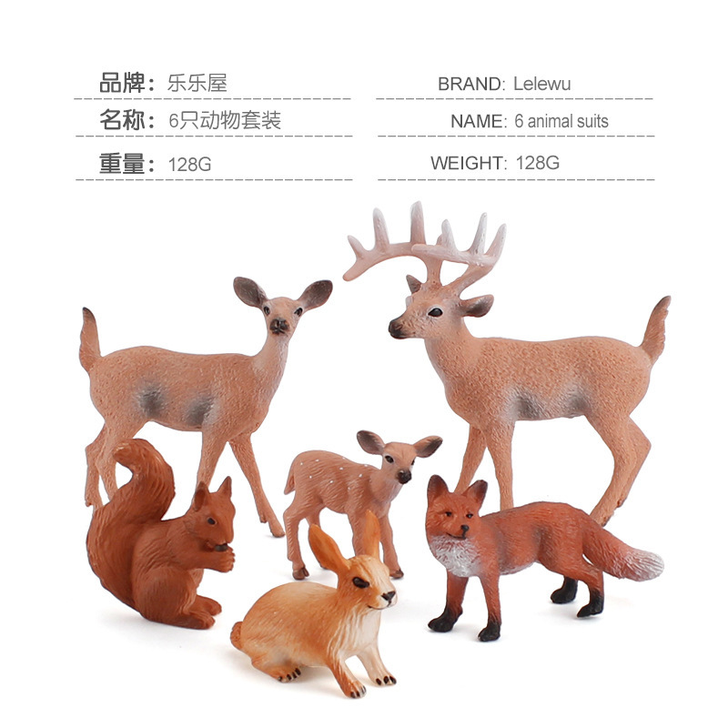 Simulación Granja modelo de juguete mini pollo pato ganso ganado ovejas aves de corral modelo Pequeño Animal Modelo En Miniatura Traje transfronterizo